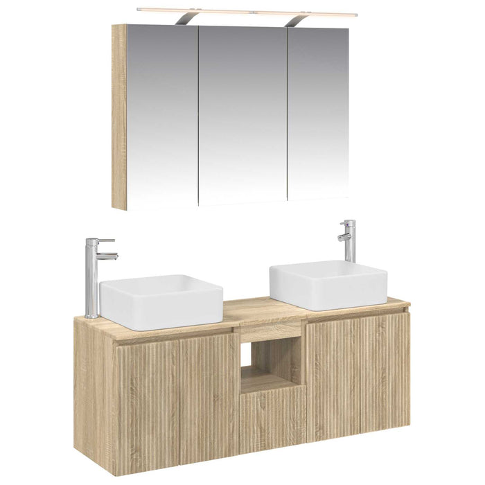 Set dulap baie 4 pcs Stejar Sonoma 100 x 14,5 x 70 cm WALTI