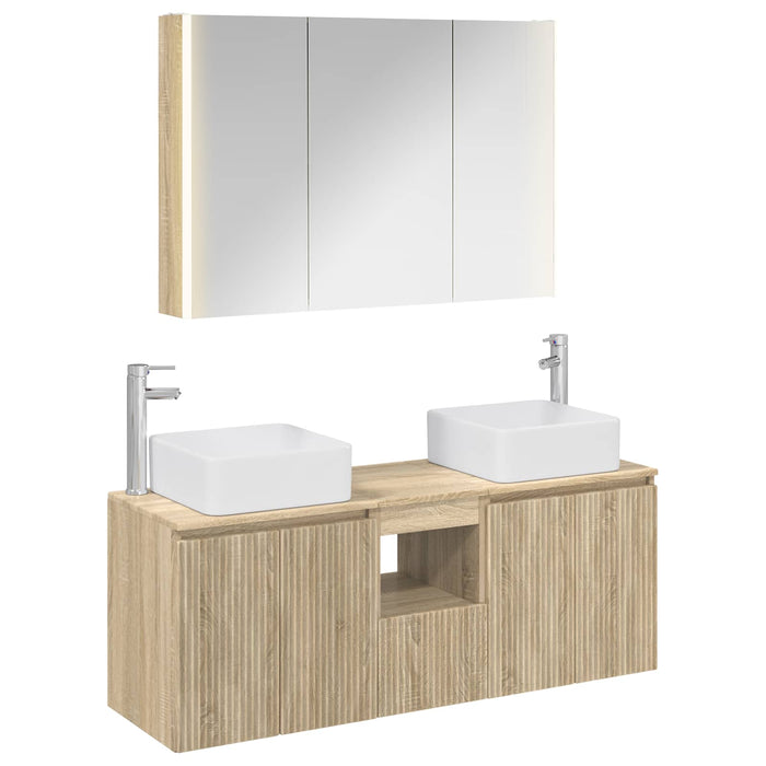 Set dulap baie 4 pcs Stejar Sonoma Lemn prelucrat WALTI