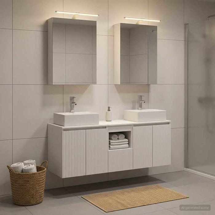 Set dulap baie 5 pcs Alb Lemn prelucrat WALTI