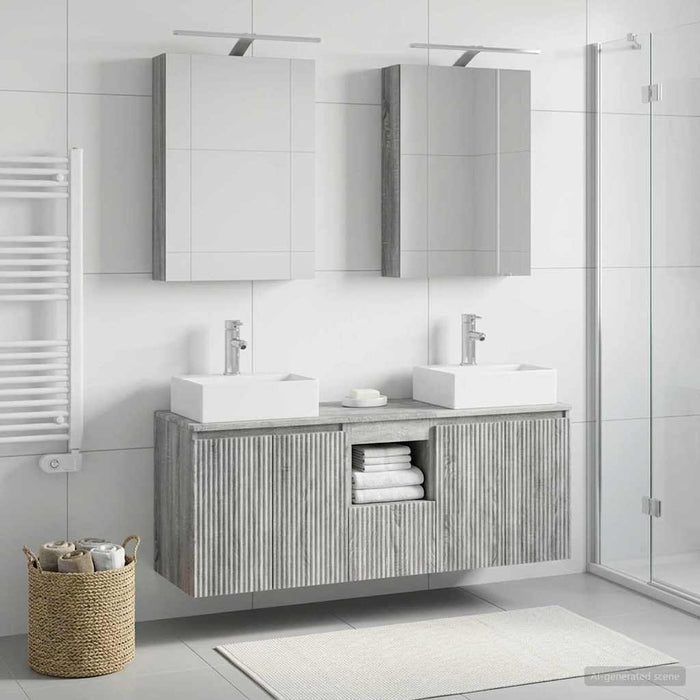 Set dulap baie 5 pcs Sonoma gri Lemn prelucrat WALTI