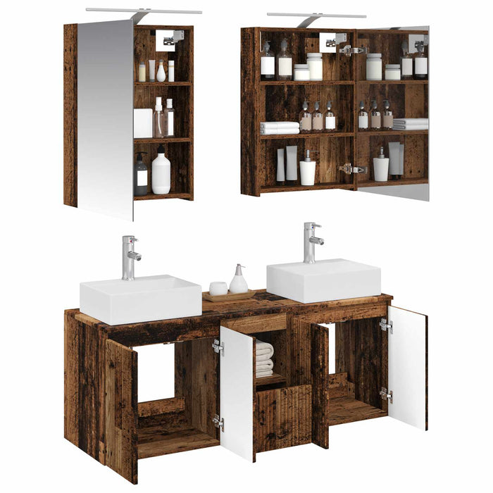 Set dulap baie 5 pcs Lemn vechi Lemn prelucrat WALTI