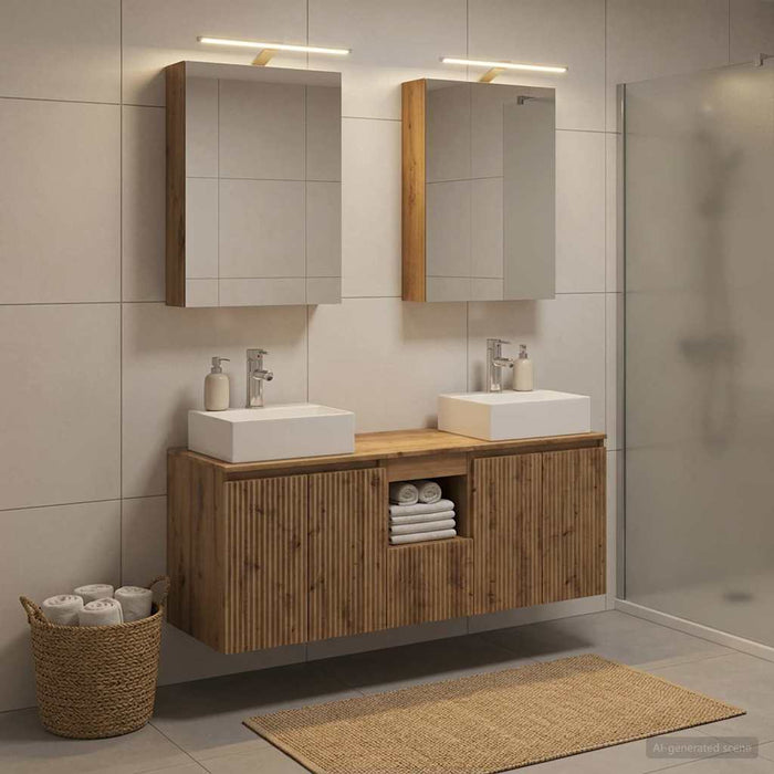 Set dulap baie 5 buc. Stejar Artizanal Lemn prelucrat WALTI