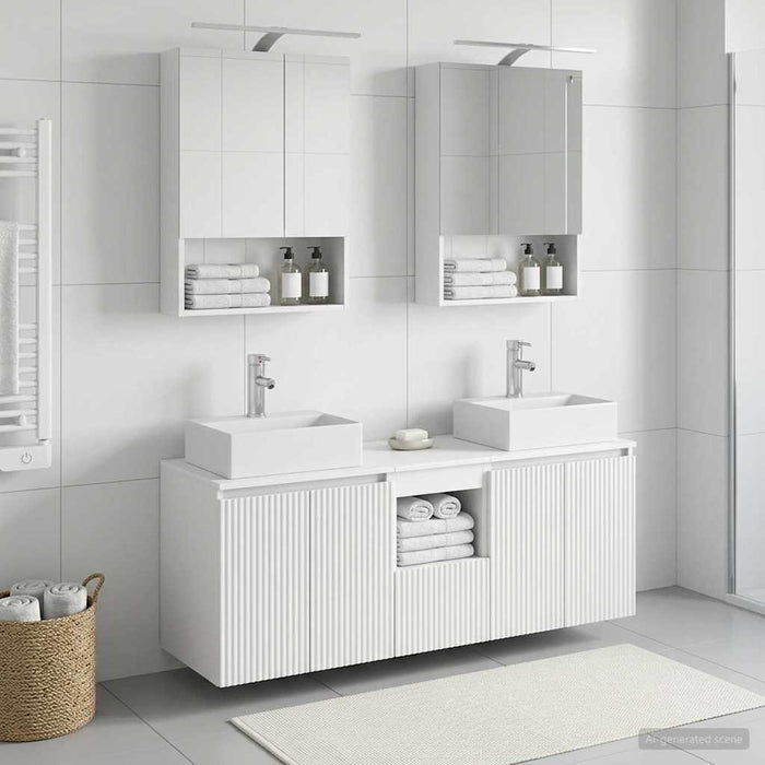 Set dulap baie 5 pcs Alb Lemn prelucrat WALTI
