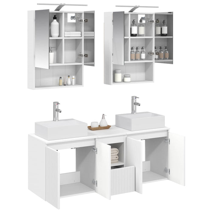 Set dulap baie 5 pcs Alb Lemn prelucrat WALTI