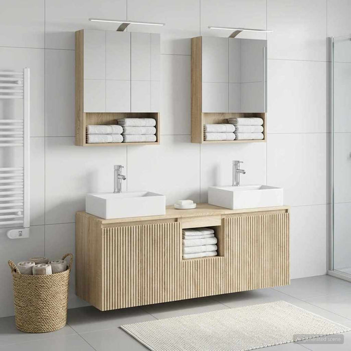 Set dulap baie 5 pcs Stejar Sonoma Lemn prelucrat WALTI