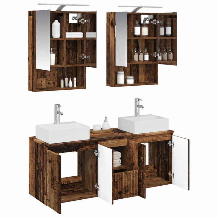 Set dulap baie 5 pcs Lemn vechi Lemn prelucrat WALTI