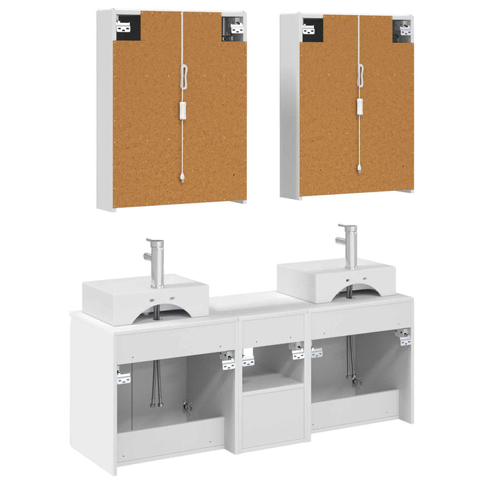 Set dulap baie 5 pcs Alb Lemn prelucrat WALTI