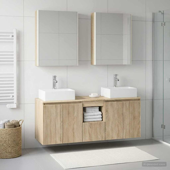 Set dulap baie 5 pcs Stejar Sonoma Lemn prelucrat WALTI