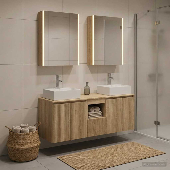 Set dulap baie 5 pcs Stejar Sonoma Lemn prelucrat WALTI