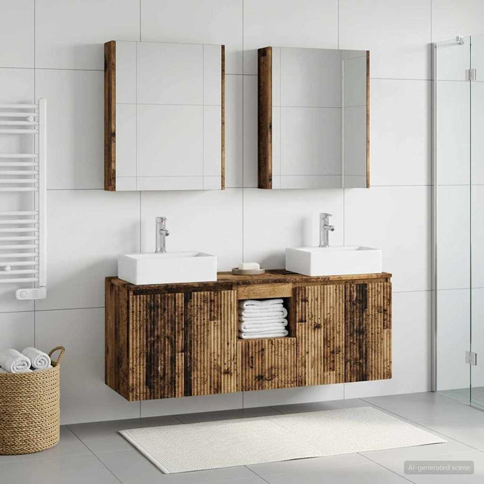 Set dulap baie 5 pcs Lemn vechi Lemn prelucrat WALTI