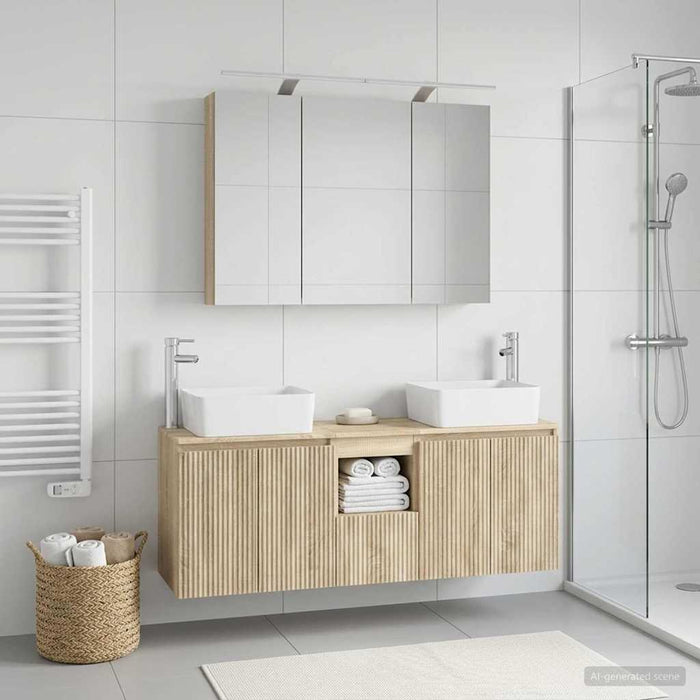 Set dulap baie 4 pcs Stejar Sonoma Lemn prelucrat WALTI