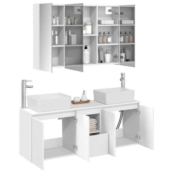 Set dulap baie 4 pcs Alb Lemn prelucrat WALTI