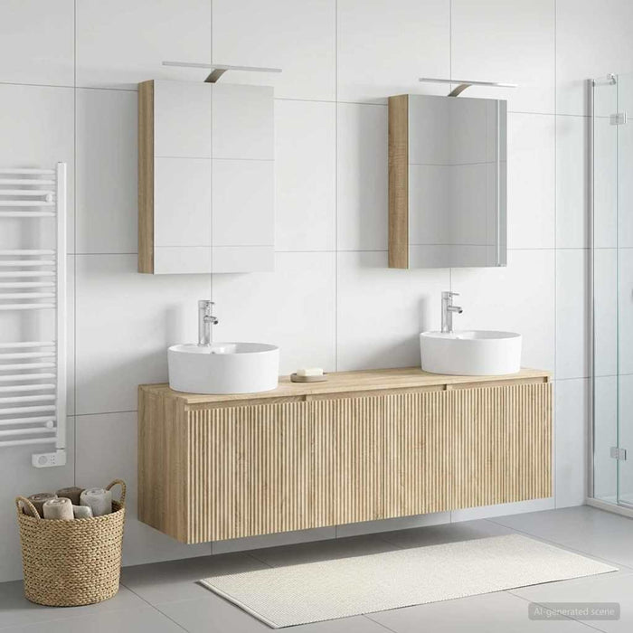 Set dulap baie 5 pcs Stejar Sonoma Lemn prelucrat WALTI