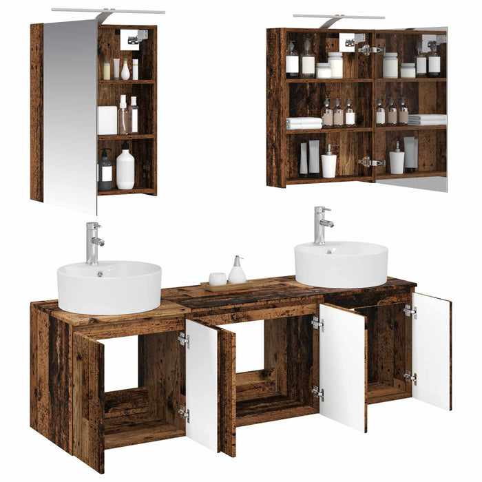 Set dulap baie 5 pcs Lemn vechi Lemn prelucrat WALTI
