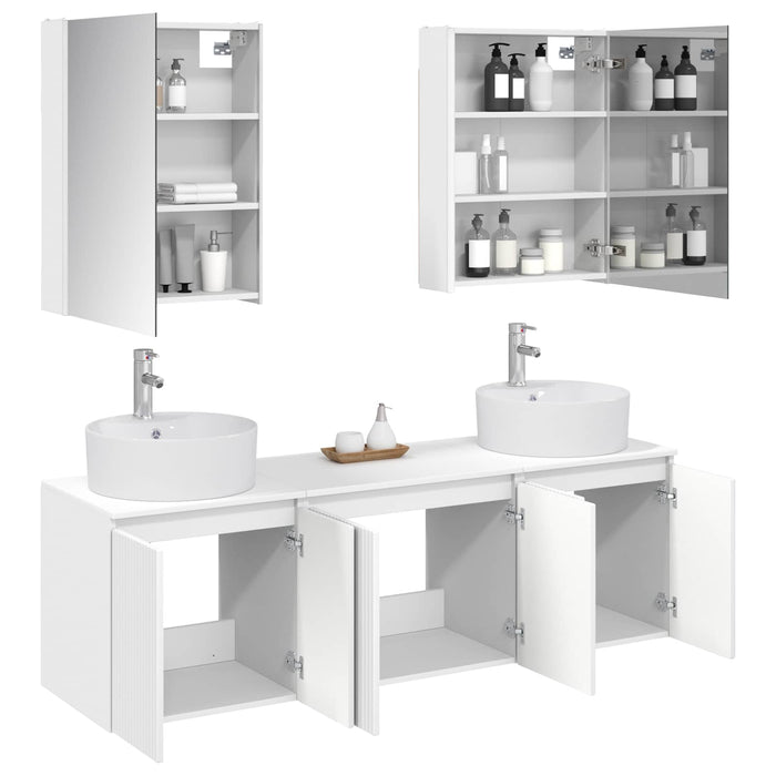 Set dulap baie 5 pcs Alb Lemn prelucrat WALTI
