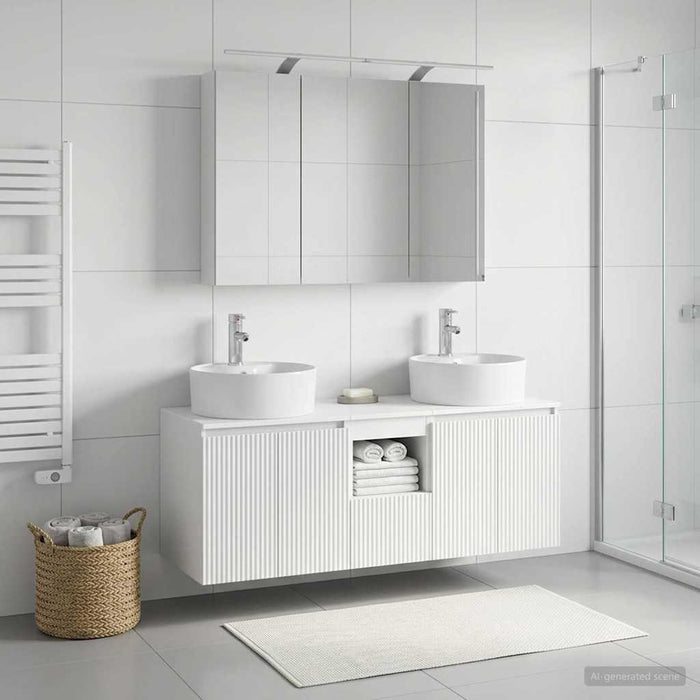 Set dulap baie 4 pcs Alb Lemn prelucrat WALTI