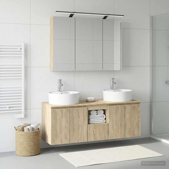 Set dulap baie 4 pcs Stejar Sonoma Lemn prelucrat WALTI