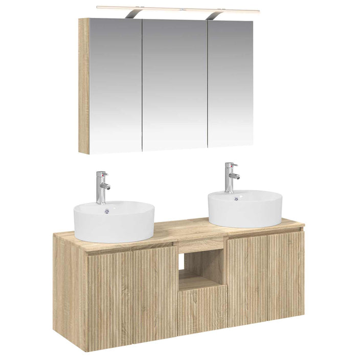 Set dulap baie 4 pcs Stejar Sonoma Lemn prelucrat WALTI