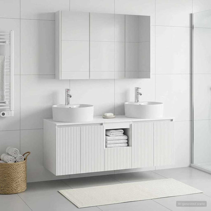Set dulap baie 4 pcs Alb Lemn prelucrat WALTI