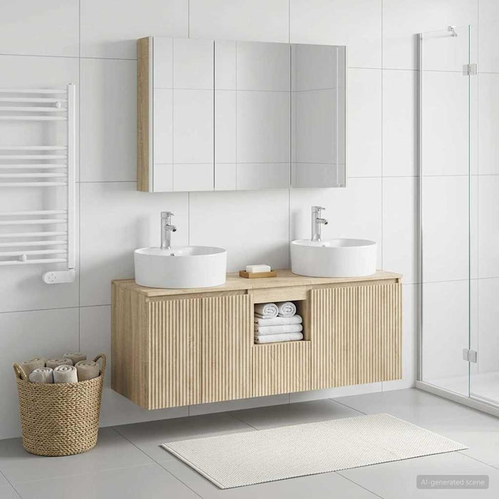 Set dulap baie 4 pcs Stejar Sonoma Lemn prelucrat WALTI