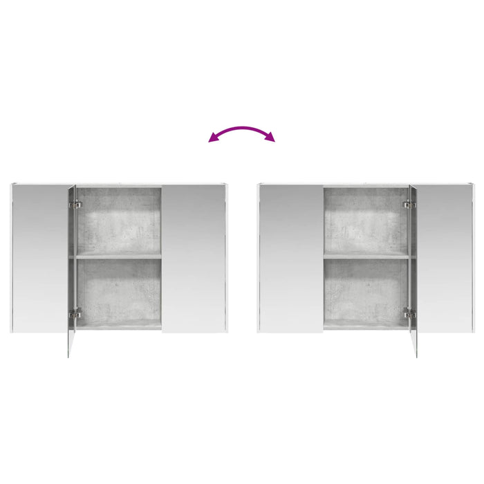 Set dulap baie 4 pcs Gri Beton Lemn prelucrat WALTI