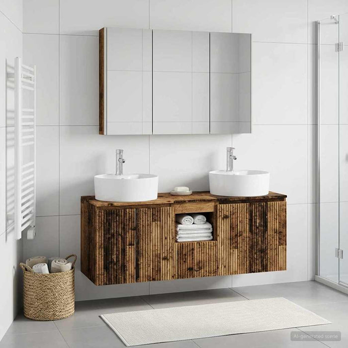 Set dulap baie 4 pcs Lemn vechi Lemn prelucrat WALTI
