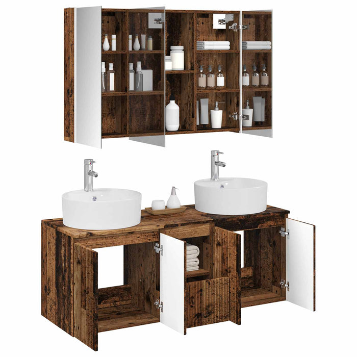Set dulap baie 4 pcs Lemn vechi Lemn prelucrat WALTI