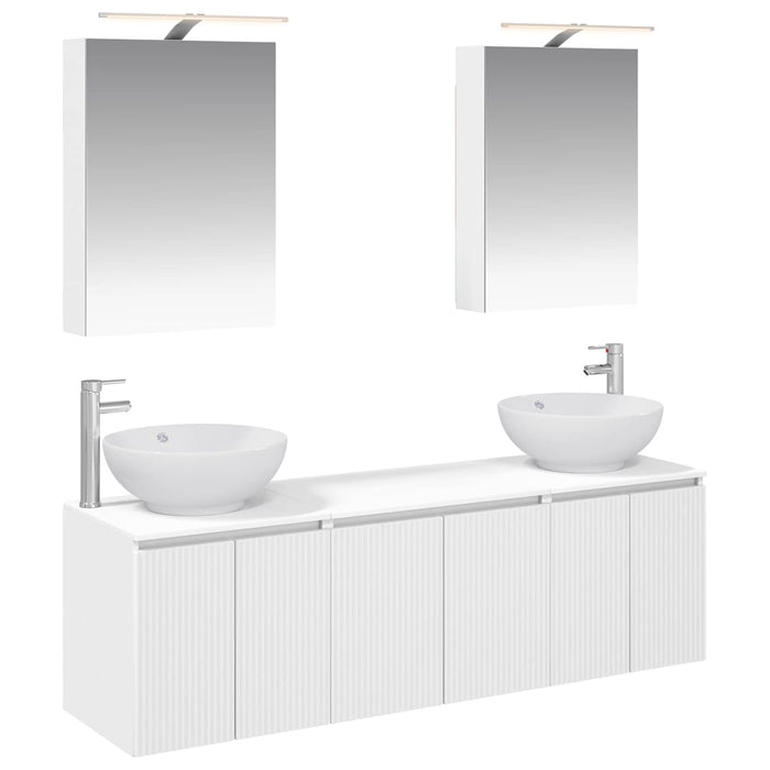 Set dulap baie 5 pcs Alb Lemn prelucrat WALTI