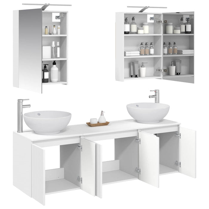 Set dulap baie 5 pcs Alb Lemn prelucrat WALTI