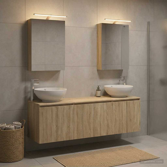 Set dulap baie 5 pcs Stejar Sonoma Lemn prelucrat WALTI