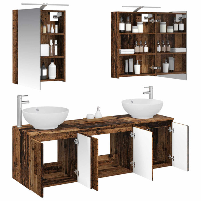 Set dulap baie 5 pcs Lemn vechi Lemn prelucrat WALTI
