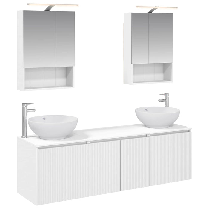 Set dulap baie 5 pcs Alb Lemn prelucrat WALTI