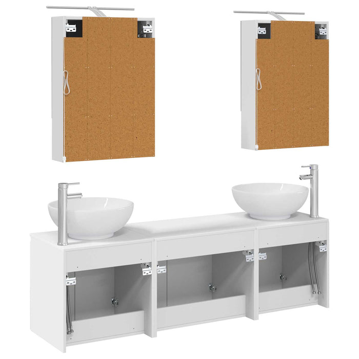 Set dulap baie 5 pcs Alb Lemn prelucrat WALTI