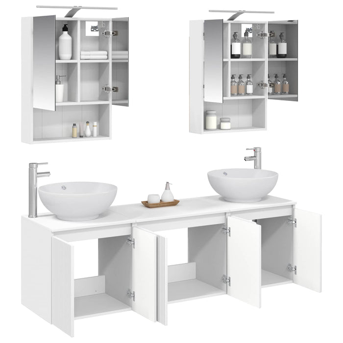 Set dulap baie 5 pcs Alb Lemn prelucrat WALTI