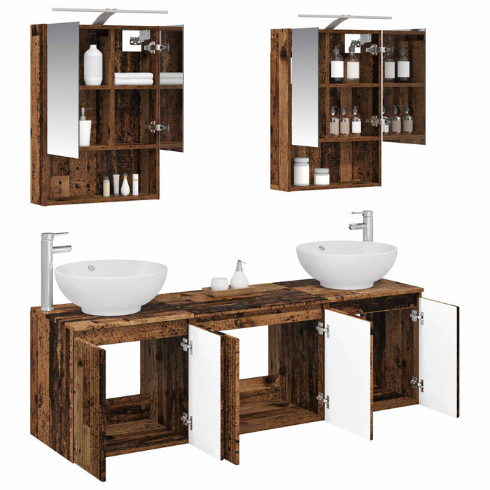 Set dulap baie 5 pcs Lemn vechi Lemn prelucrat WALTI
