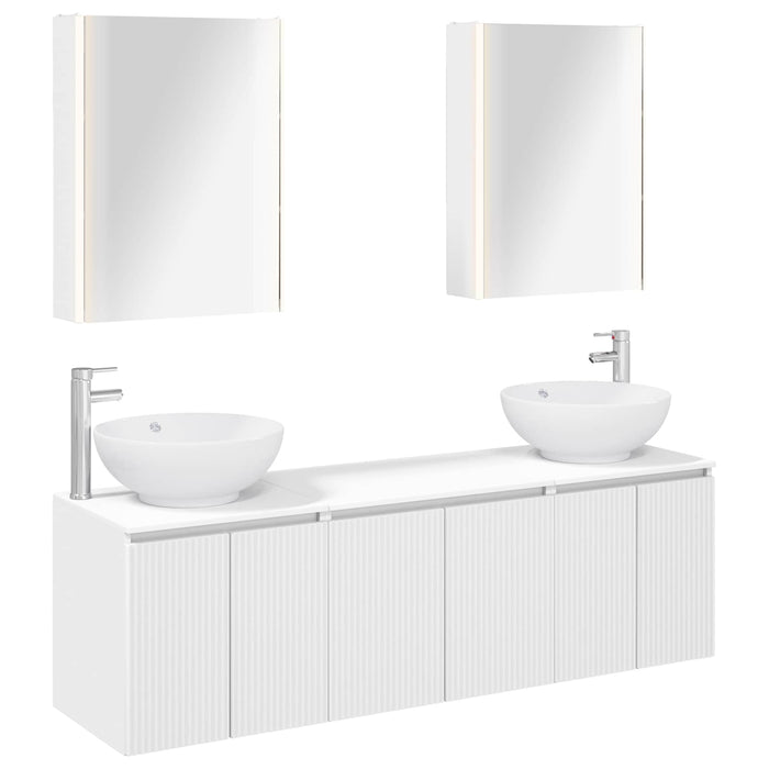 Set dulap baie 5 pcs Alb Lemn prelucrat WALTI