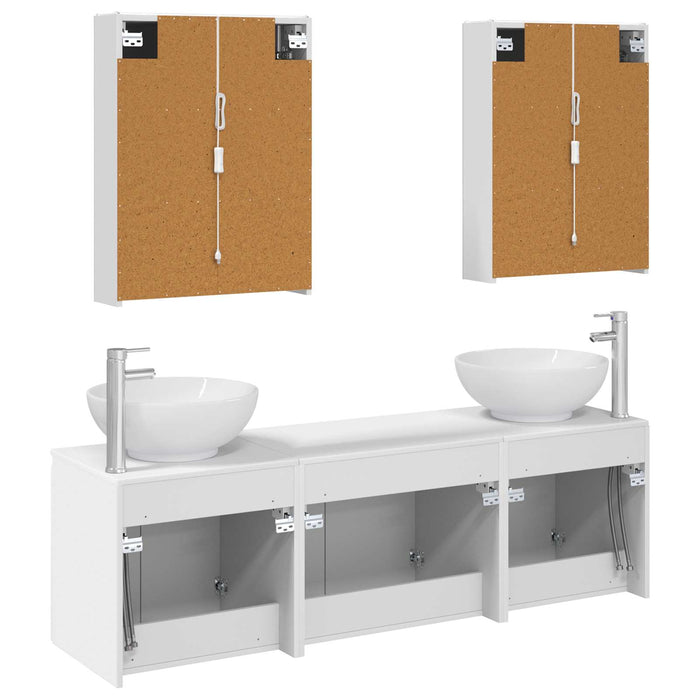 Set dulap baie 5 pcs Alb Lemn prelucrat WALTI