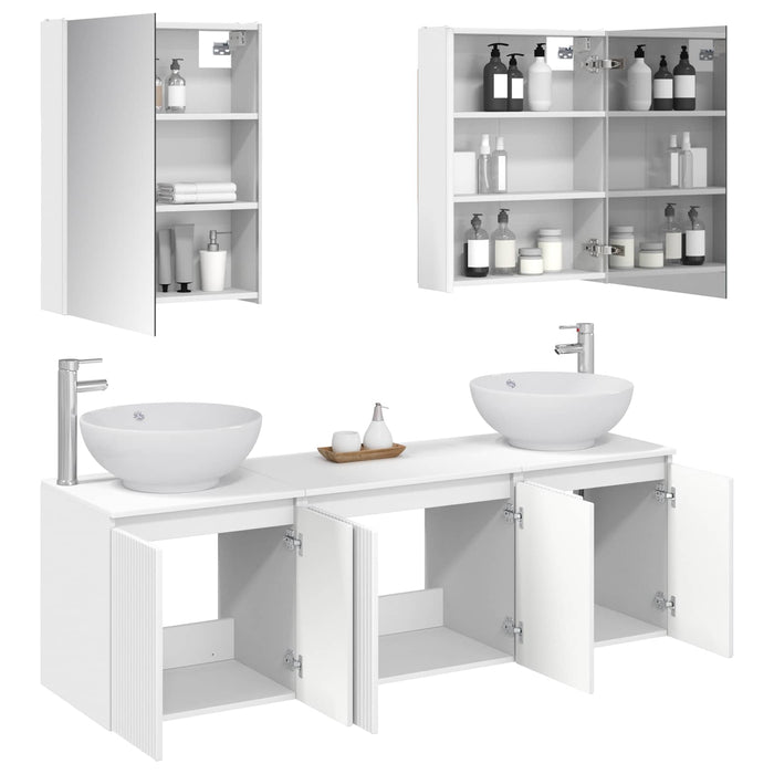 Set dulap baie 5 pcs Alb Lemn prelucrat WALTI