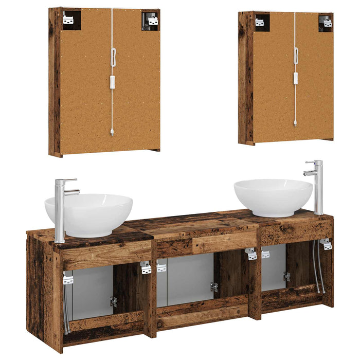 Set dulap baie 5 pcs Lemn vechi Lemn prelucrat WALTI