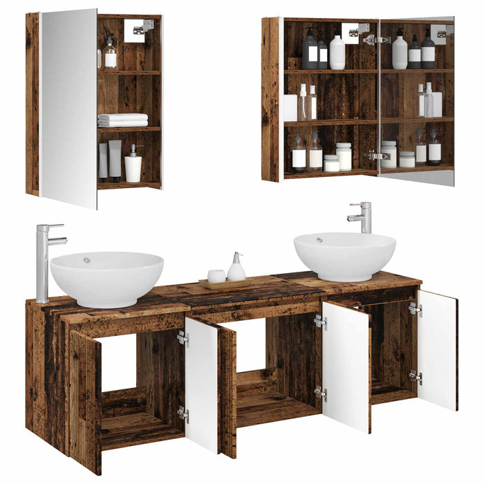 Set dulap baie 5 pcs Lemn vechi Lemn prelucrat WALTI