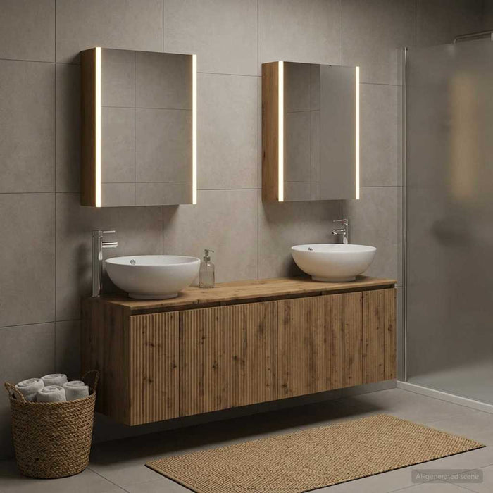 Set dulap baie 5 buc. Stejar Artizanal Lemn prelucrat - WALTI WALTI