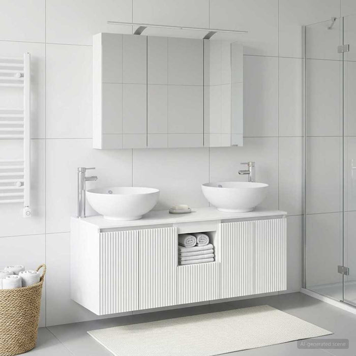 Set dulap baie 4 pcs Alb Lemn prelucrat WALTI