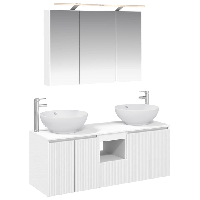Set dulap baie 4 pcs Alb Lemn prelucrat WALTI