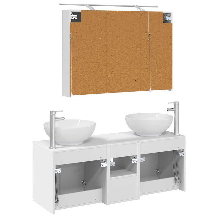 Set dulap baie 4 pcs Alb Lemn prelucrat WALTI