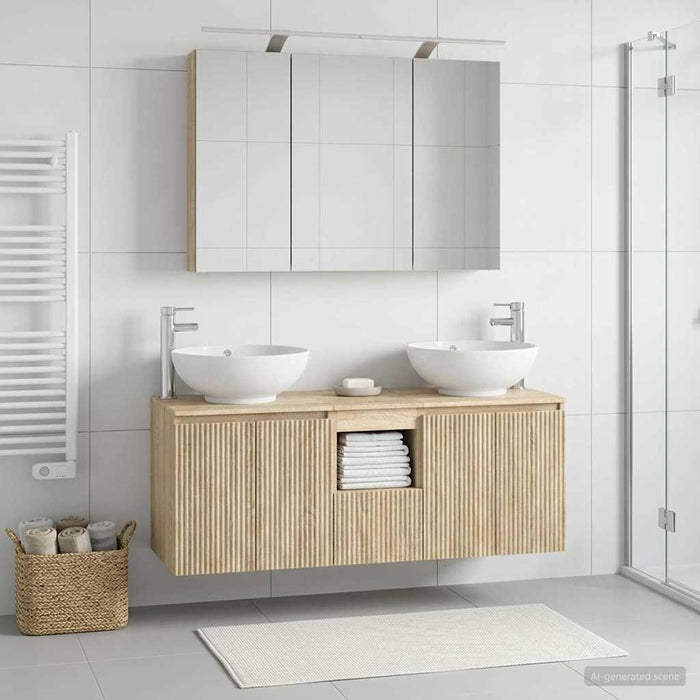 Set dulap baie 4 pcs Stejar Sonoma Lemn prelucrat WALTI