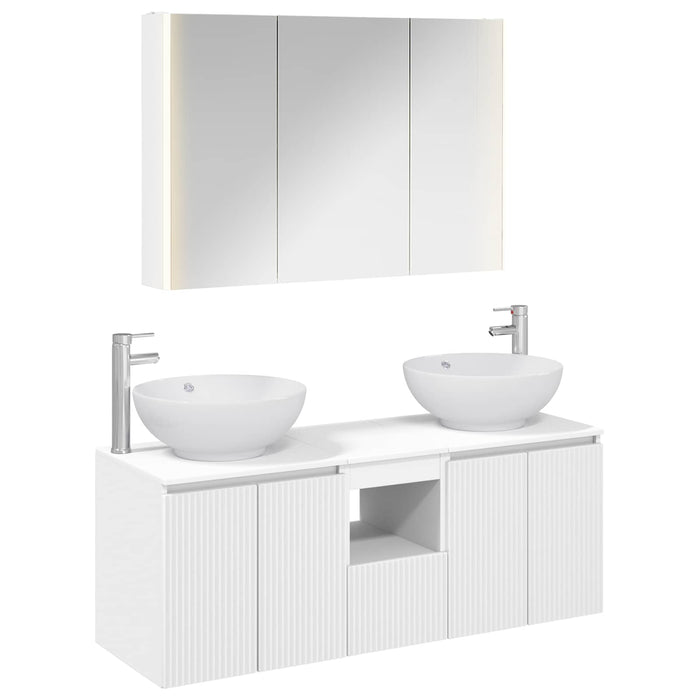 Set dulap baie 4 pcs Alb Lemn prelucrat WALTI