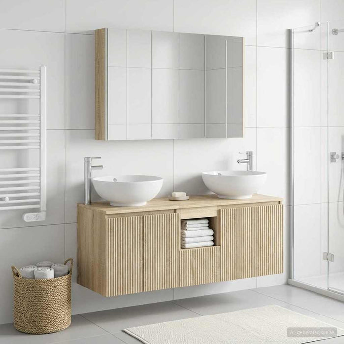 Set dulap baie 4 pcs Stejar Sonoma Lemn prelucrat WALTI
