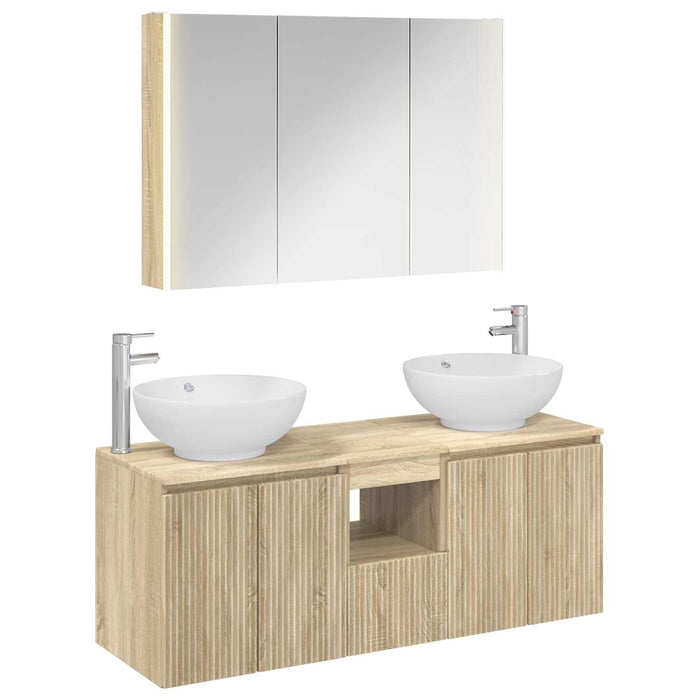 Set dulap baie 4 pcs Stejar Sonoma Lemn prelucrat WALTI