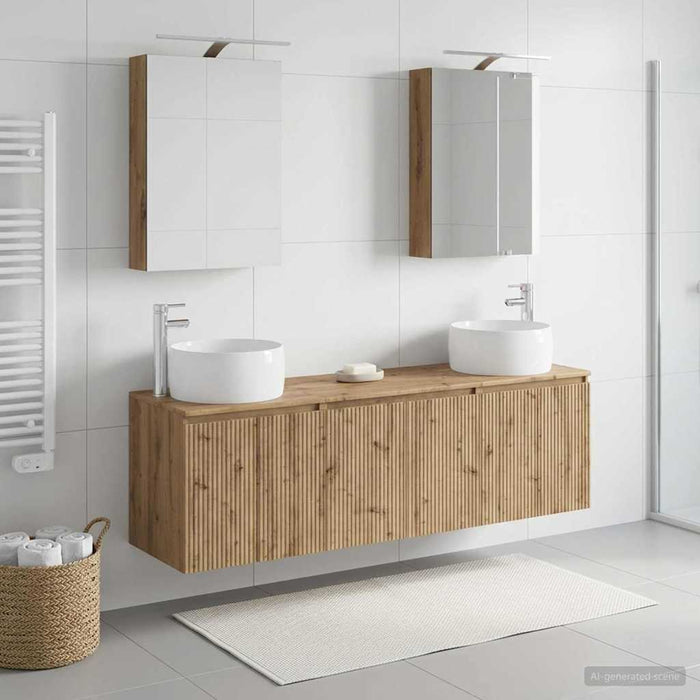 Set dulap baie 5 buc. Stejar Artizanal Lemn prelucrat - WALTI WALTI