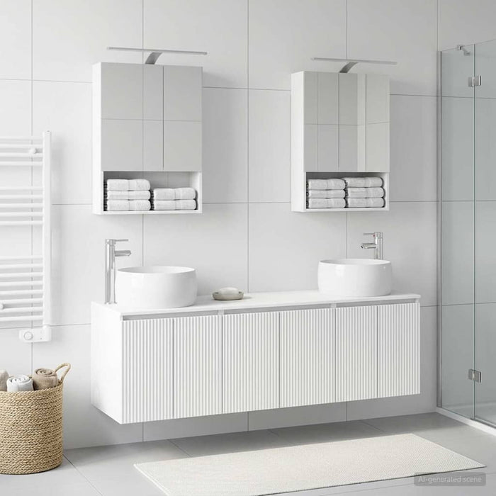 Set dulap baie 5 pcs Alb Lemn prelucrat WALTI
